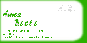 anna mitli business card